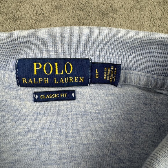 Polo Ralph Lauren Polo Shirt Mens Large Light blue Classic Fit Red Pony Logo - Picture 4 of 8